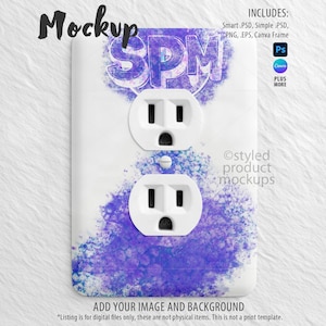 Färgsublimering för eluttagsskydd (Photoshop, Canva, PNG)