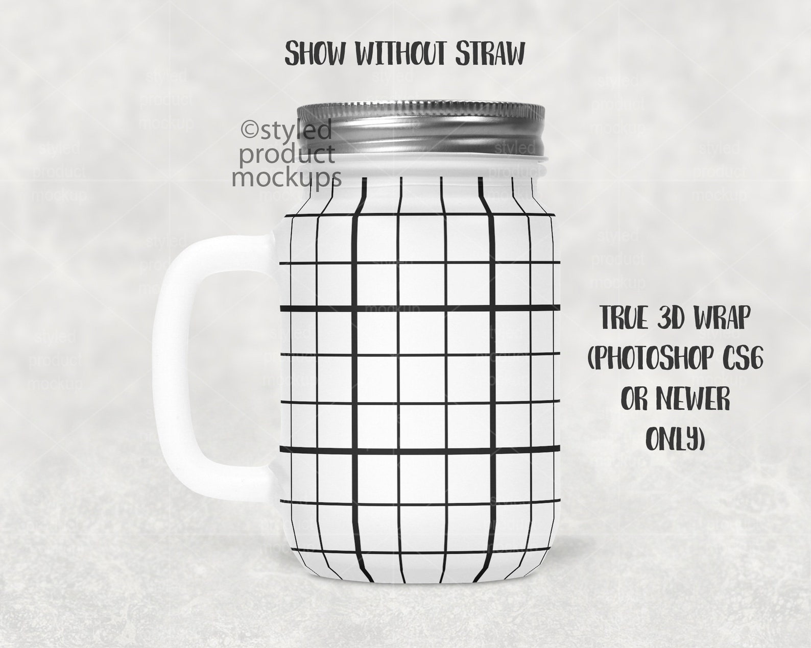 Dye Sublimation Frosted Mason Jar With Handle and Lid Mockup Etsy