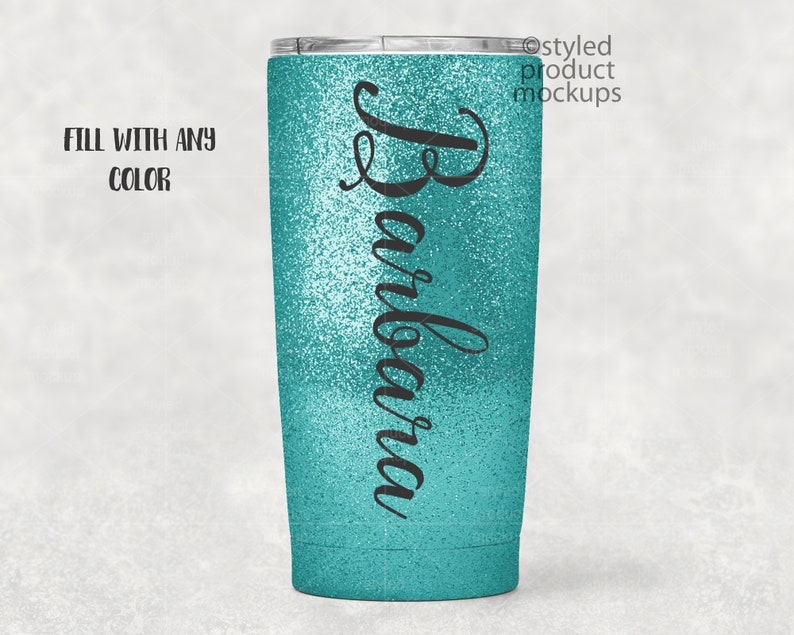 Download 20 oz glitter coated tumbler Mockup Add your own image and ...