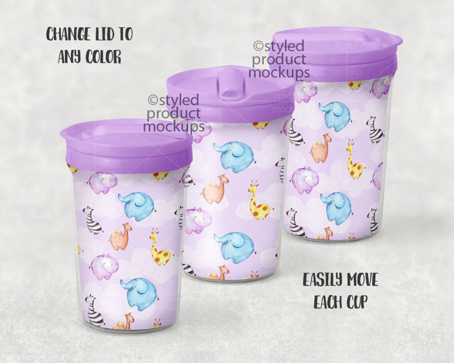Download Kids tumbler with straw mockup template Full wrap view Add | Etsy