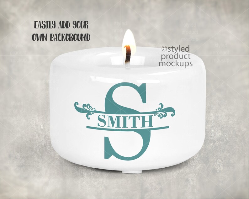 Dye Sublimation Small Ceramic Tea Light Candle Holder Mockup Etsy