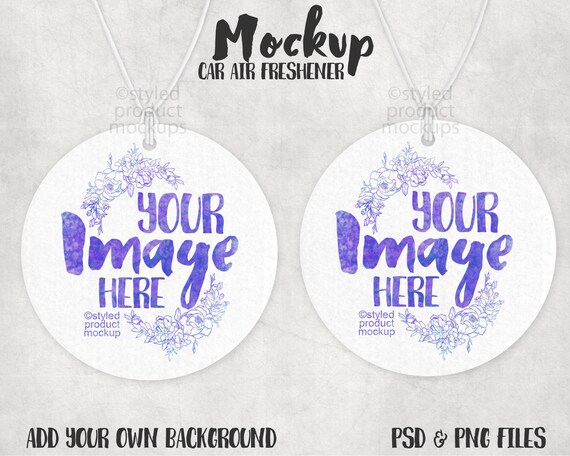 Download Dye Sublimation Round Car Air Freshener Mockup Add Your Own Etsy PSD Mockup Templates