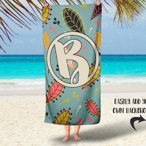 Rectangle 30x60 Beach Towel mockup template Add your own background Dye Sublimation image 3