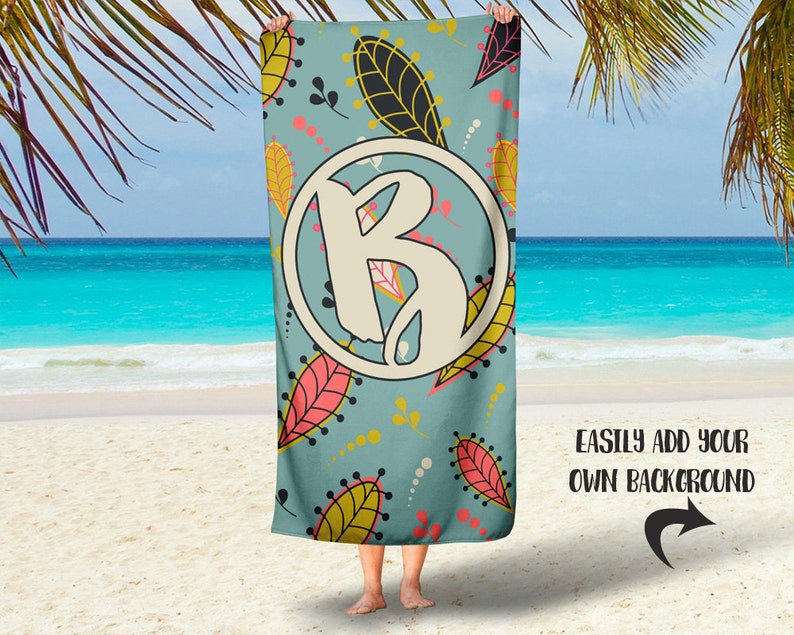 Rectangle 30x60 Beach Towel mockup template Add your own background Dye Sublimation image 3