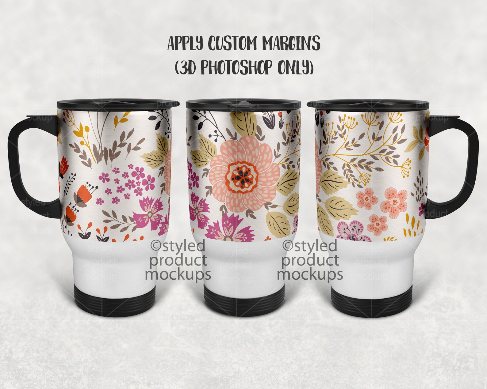 Dye sublimation 14 oz Stainless Steel travel mug Mockup Add Etsy