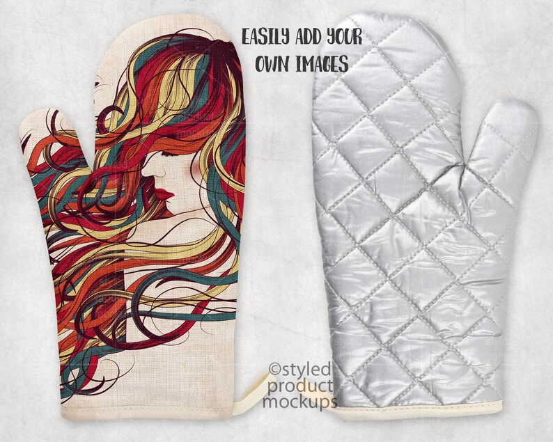 Download Dye sublimation linen oven mitt mockup Add your own image | Etsy