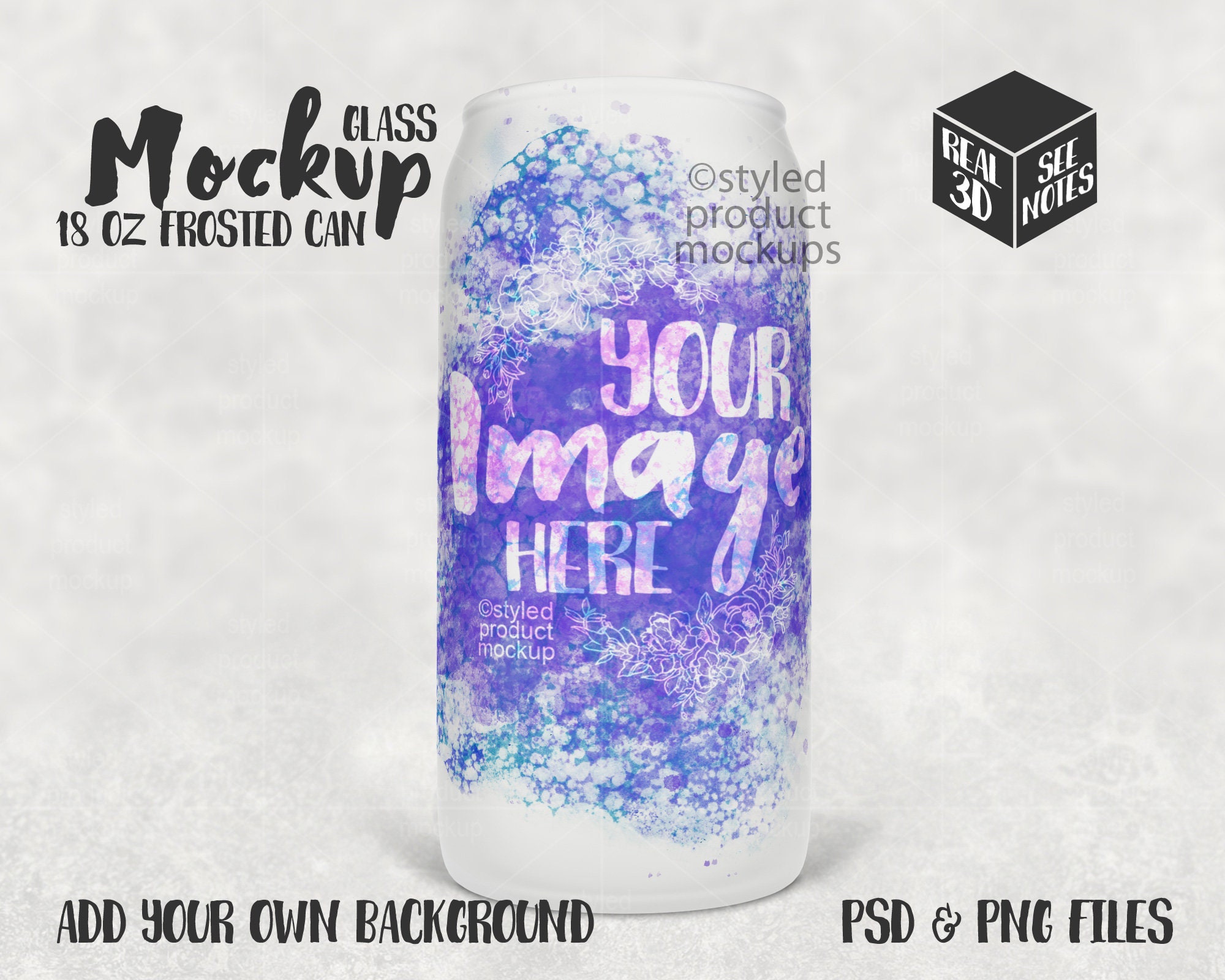 Dye Sublimation 18oz Frosted Beer Can Glass Mockup Add Your Etsy