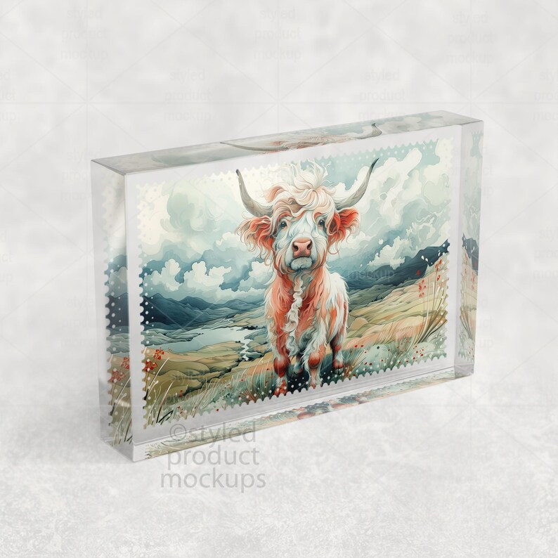 Mockup av kristallfotoblock 4x6 | Sublimering PSD | Glasfotoram bild 8