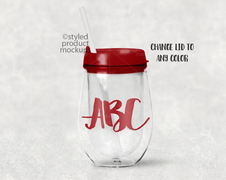 clear plastic wine tumbler with lid