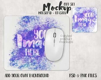 Mockup muismat en onderzetter | Sublimatie (digitale download)