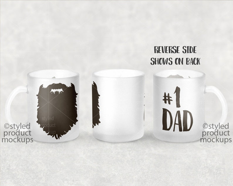 Download 11 oz sublimation frosted glass mug template mockup with ...