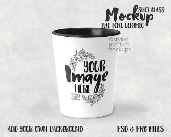 Download Ceramic Sublimation Shot Glass With Black Rim And Inside Etsy