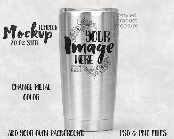 20 Oz Stainless Steel Tumbler Mockup Add Your Own Image And Etsy