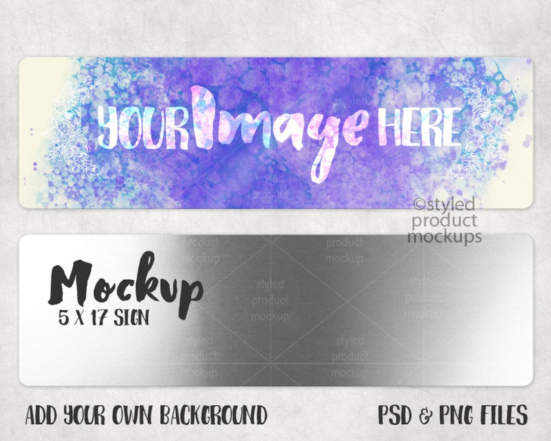 Sublimation Rounded Top Rectangular Sign Dye Sublimation 5 X 17 Rectangle Sign Mockup Template | Add Your Own ...
