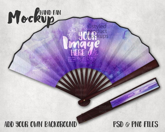 Download Dye Sublimation Folding Hand Fan Mockup Template Add Your Etsy