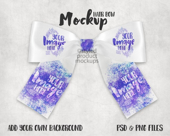 Download Dye Sublimation Grosgrain Ribbon Cheer Bow Mockup Add Your Etsy