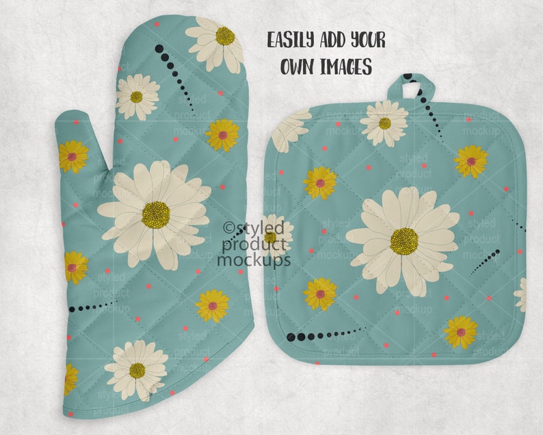 Download Dye sublimation quilted oven mitt and square pot holder ...