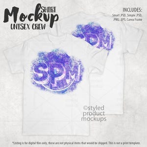 Dye sublimation unisex adult crew neck t-shirt mockup | Add your own image and background