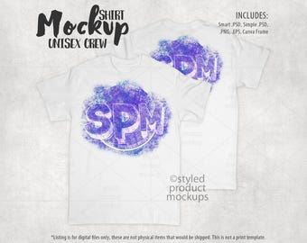 Dye Sublimation Unisex Erwachsene Rundhals T-Shirt Mockup | Fügen Sie Ihr eigenes Bild und Hintergrund hinzu