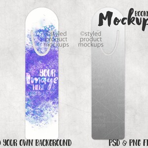 Dye sublimation bookmark Mockup | Add your own image and background