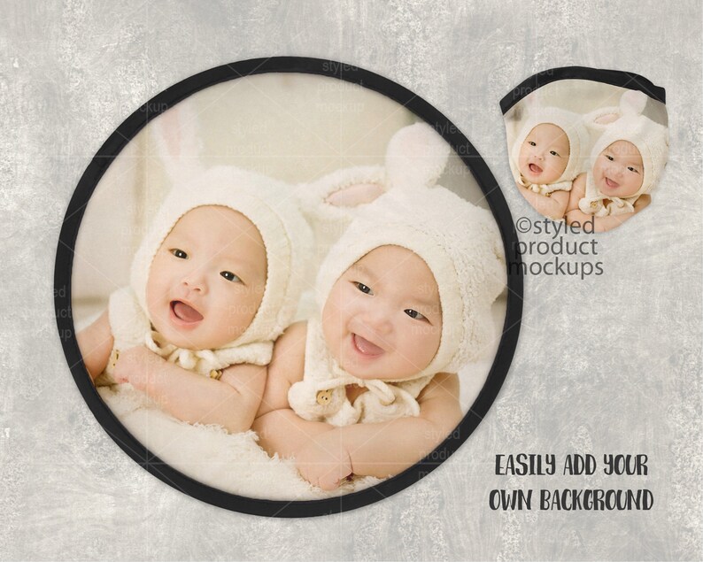 Download Dye sublimation round foldable fan with case mockup Add your | Etsy