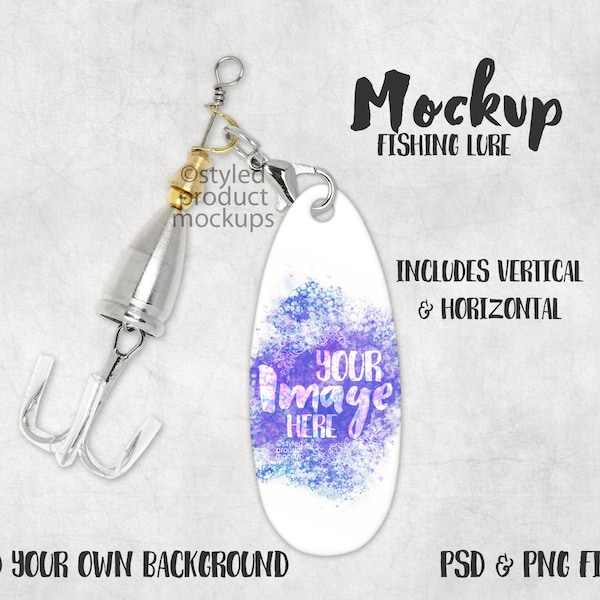 Dye sublimation fishing lure Mockup | Add your own image and background