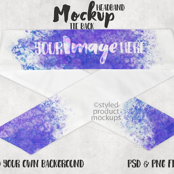 Dye sublimation tie back head band Mockup | Add your own image and background