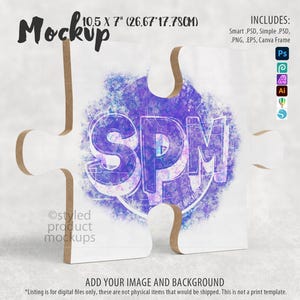 MDF Puzzle Piece Mockup: Dye Sublimation (PSD, Canva, PNG) Digital Download