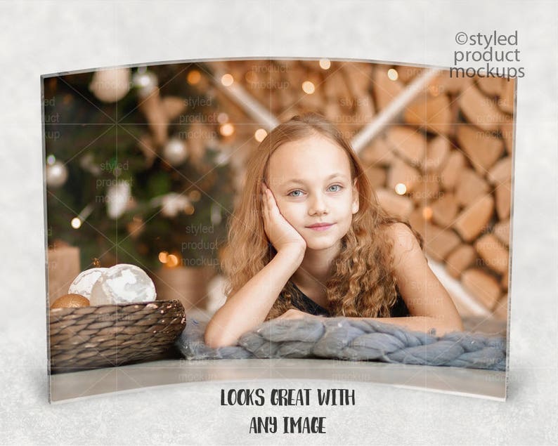 Add your own Image and Background Dye Sublimation Curved Acrylic mockup template
