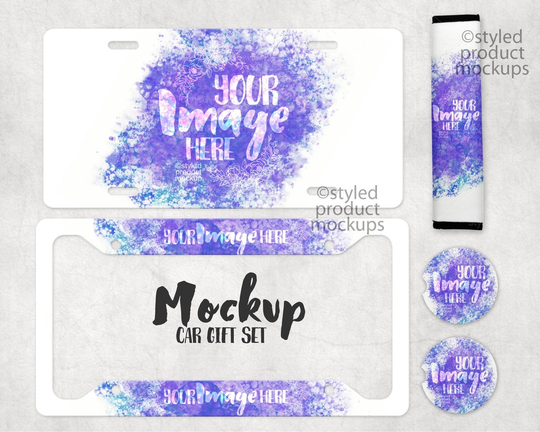 Dye Sublimation Car Accessory Gift Set Mockup Add Your Own Image and ...