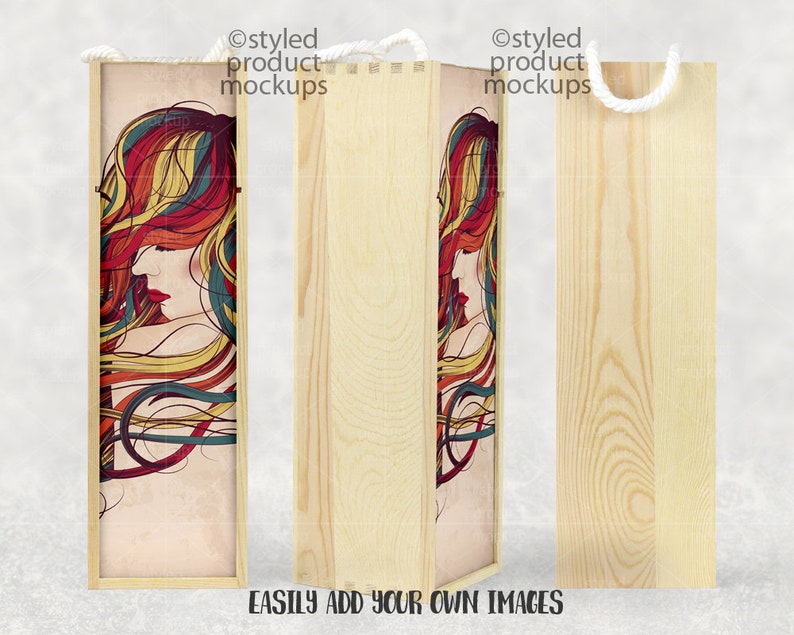 Download Dye sublimation wood wine box mockup template Add your own ...