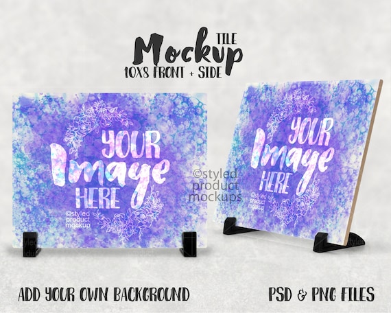 Dye Sublimation 10x8 Tile On Stand Mockup Add Your Own Image Etsy