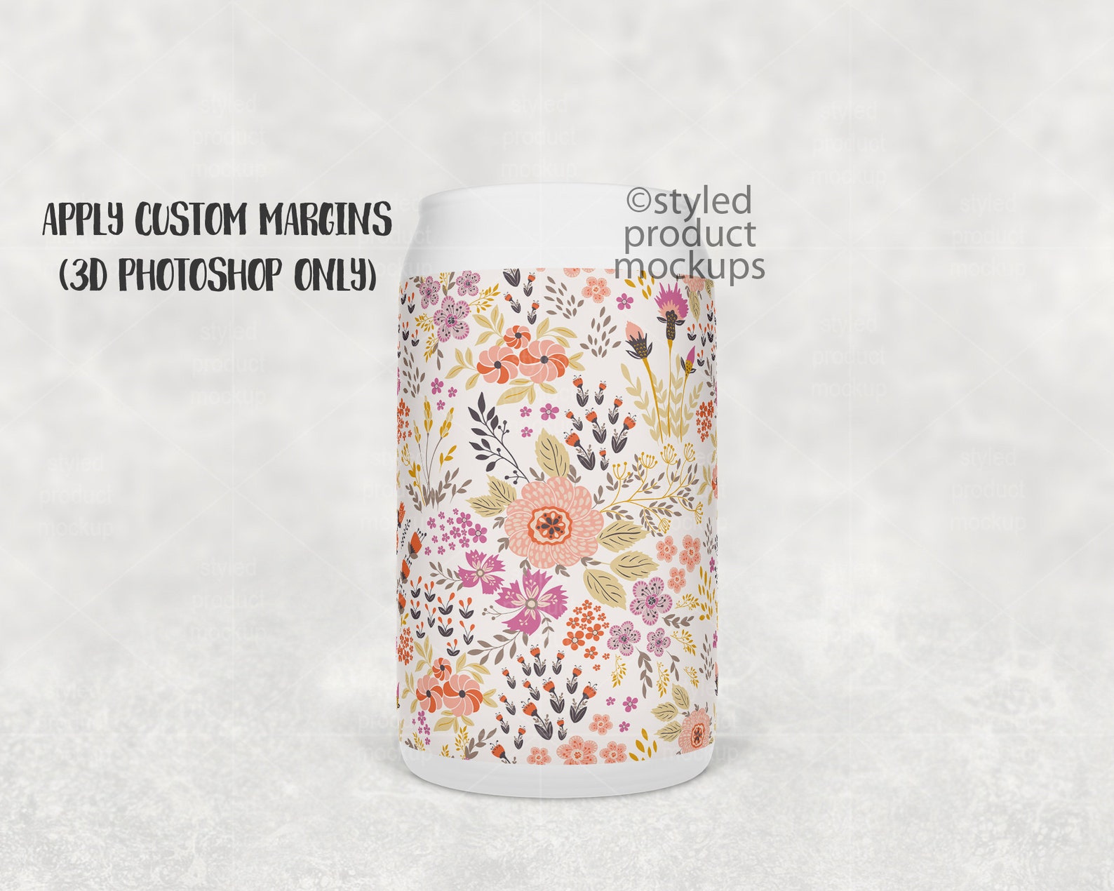 Dye Sublimation 13oz Frosted Beer Can Glass Mockup Add Your Etsy