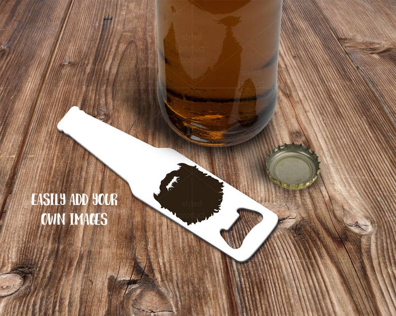 Download Bottle shaped bottle opener mockup template Add your own | Etsy