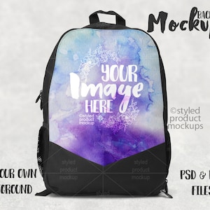 Dye sublimation back pack template mockup | Add your own image and background