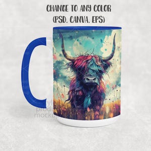 Maquette de tasse de 15 oz | Objet connecté PSD, PNG, cadre Canvas | Maquette par sublimation image 9