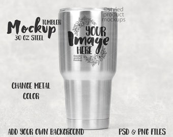 30oz Stainless Steel tumbler Mockup | Add your own image and background