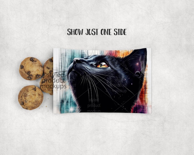 Chocolate chip mini cookie wrapper party favor Mockup | Add your own image and background | Canva frame mockup image 5