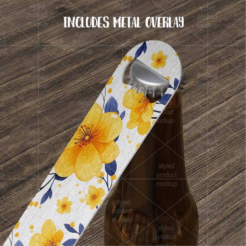 Mockup för flasköppnare i pubstil | Verktyg för ölflaskbar (PSD, Canva, PNG) bild 6