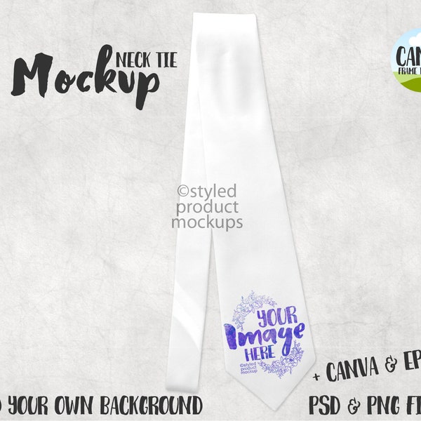Dye sublimation neck tie Mockup | Add your own image and background | Canva frame mockup