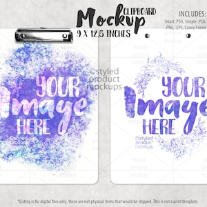 Dye sublimation 9 x 12.5 basic clipboard Mockup | Add your own image and background