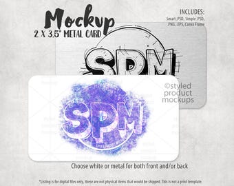 Dye sublimation aluminum wallet card Mockup | Add your own image and background