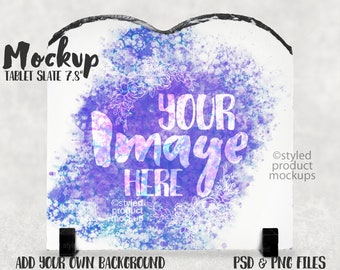 Dye sublimation small tablet slate mockup | Add your own image and background