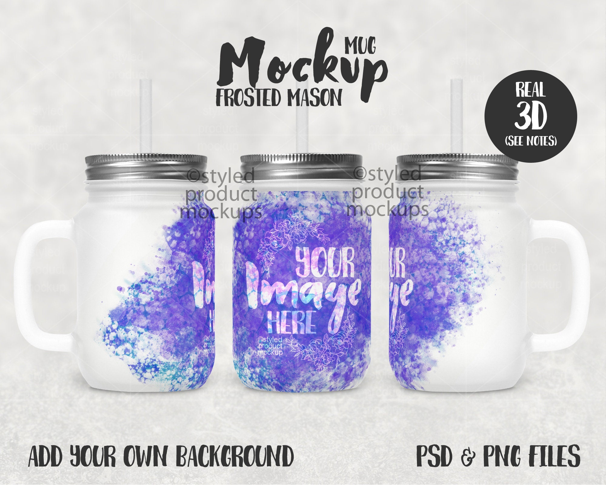 Dye Sublimation Frosted Mason Jar With Handle and Lid in Full Etsy