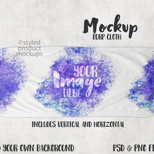 Dye sublimation baby burp cloth Mockup | Add your own image and background