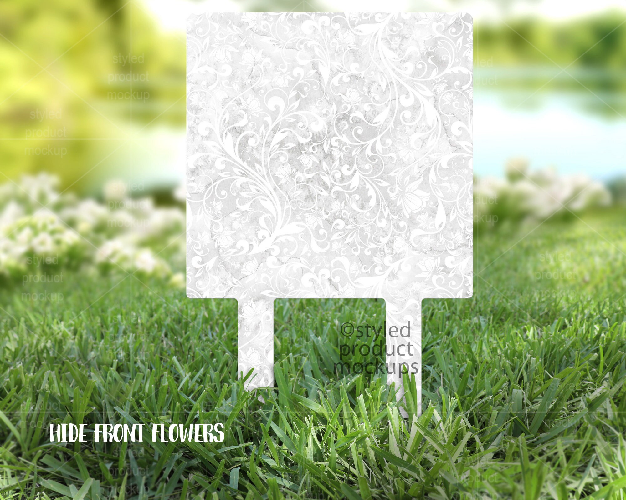 Dye Sublimation 4776 Square Yard Sign in Garden Mockup Add Etsy