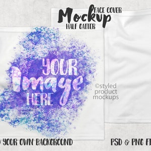 Dye sublimation half gaiter Mockup | Add your own image and background