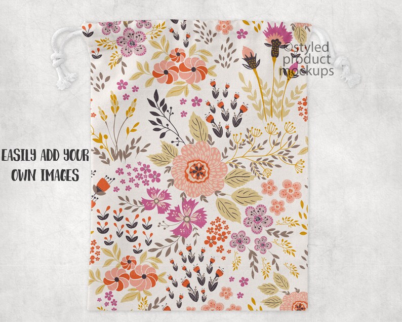 Dye Sublimation Small Drawstring Favor Bag Mockup Add Your Etsy UK