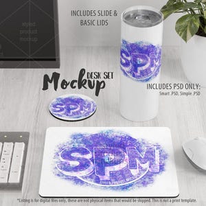 Dye sublimation desk gift set Mockup | Add your own image