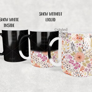 Dye sublimation 11oz color changing magic mug Mockup Add your own image and background image 5